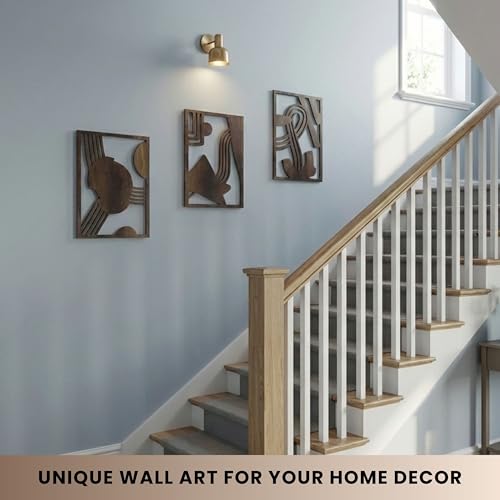 Modern Wooden Wall Sculptures (3 Count)