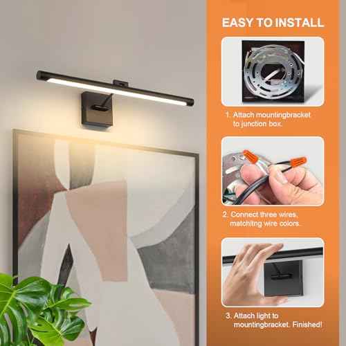 LED Picture Light Modern Black Art Display Light Artwork Display Light for Paintings 14W