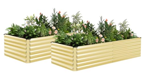 8x4x2ft Outdoor Metal Raised Garden Bed (2 Count)