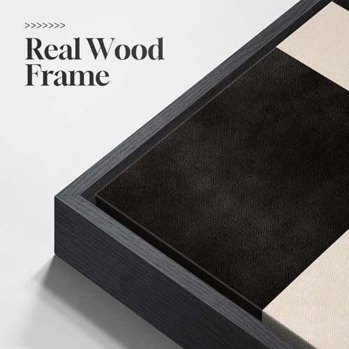 Large Framed Neutral Abstract Canvas Wall Art for Living Room