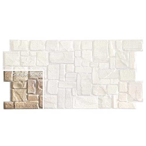 Beige Faux Limestone PVC 3D Wall Panel