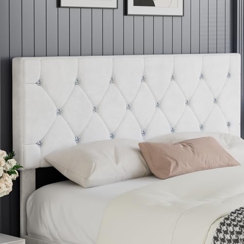 Full Size Bed Frame with Diamond Tufted Headboard