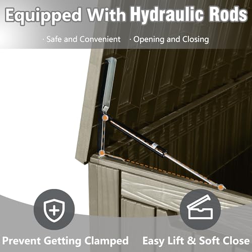 140 Gallon Outdoor Storage Box Waterproof Deck Box for Patio