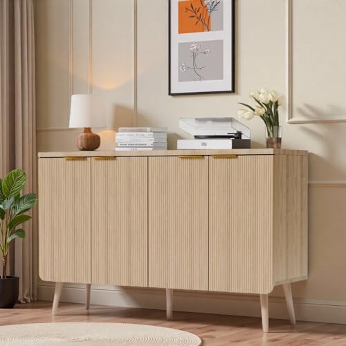 47.2" Modern Fluted Sideboard Cabinet with 4 Doors