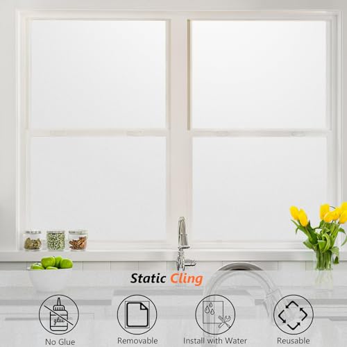 Frosted Glass Window Privacy Film with Tools