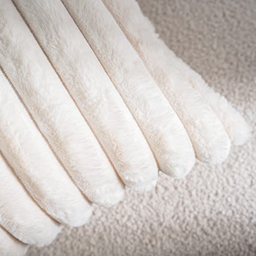 Pack of 2 Faux Fur Plush Decorative Throw Pillow Covers Fuzzy Striped Soft Pillowcase Cushion Covers for Sofa Couch Bedroom 20x20 inch (2 Count)