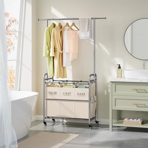 Laundry Hamper with Hanging Rack