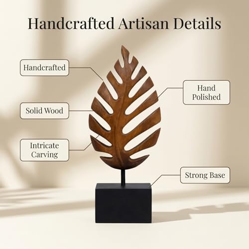 Solid Wood Leaf Sculpture