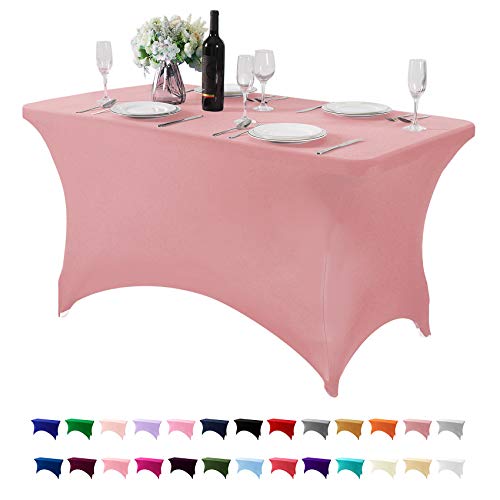 Spandex Table Cover for 4FT or 6ft or 8ft Table Universal Fitted Stretch Tablecloth for Party