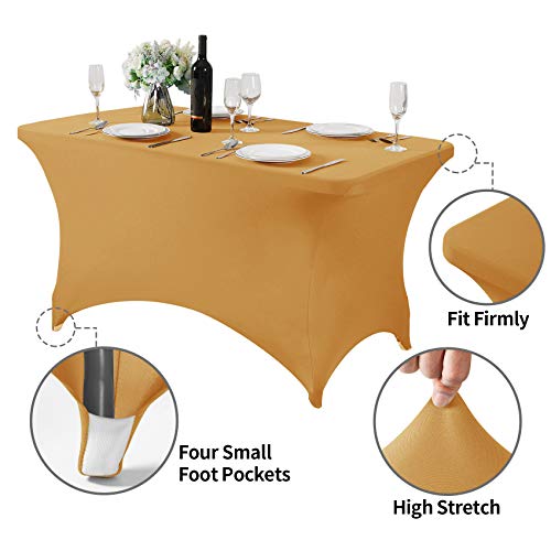 2Pack Spandex Table Cover for 4FT or 6ft or 8ft Table Universal Fitted Stretch Tablecloth for Party (2 Count)