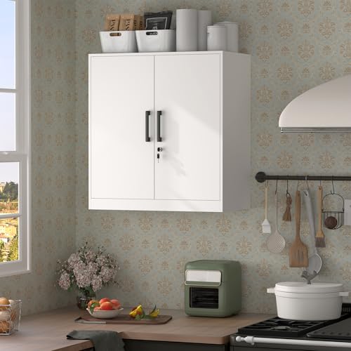 Wall Cabinet Lockable Storage Cabinets with Adjustable Shelf