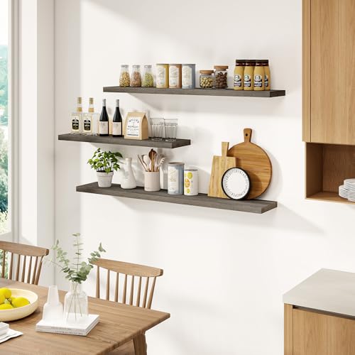Elm Wood Floating Shelf 24x8” Set of 2 (2 Count)
