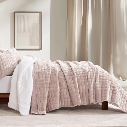 Channel Box Stitch Velvet Quilt Set