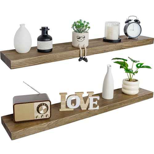 Wood Floating Shelves for Wall 60 inch Set of 2