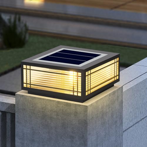 7.87 In Solar Powered Outdoor Pillar Lights