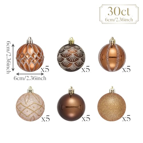 30ct Christmas Tree Decorations Ball Ornaments 2.36 Inches (30 Count)