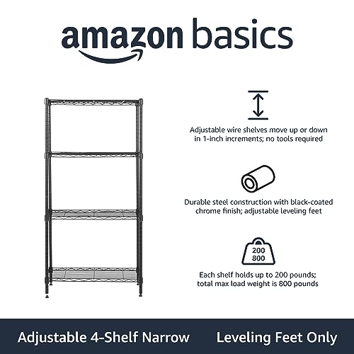 4 Shelf Steel Wire Storage Shelves for Garage