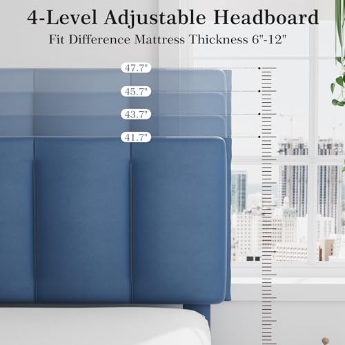 Twin Size Bed Frame with Upholstered Headboard