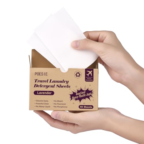 Travel Laundry Detergent Strips Lavender Scent 40 Sheets (40 Count)