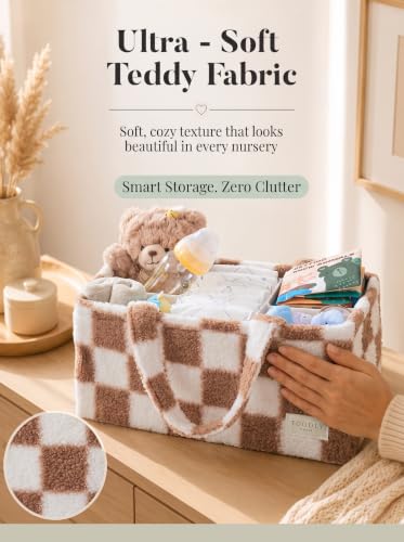 Baby Diaper Caddy Organizer with Waterproof Changing Pad