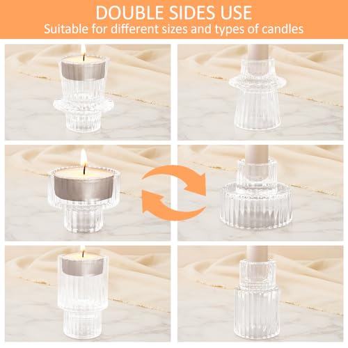 30 Pcs Glass Candlestick Holders Tealight Candle Holders (30 Count)