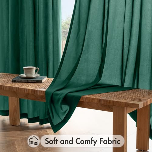 Hunter Green Privacy Sheer Curtains 2 Panels 42W x 63L (2 Count)