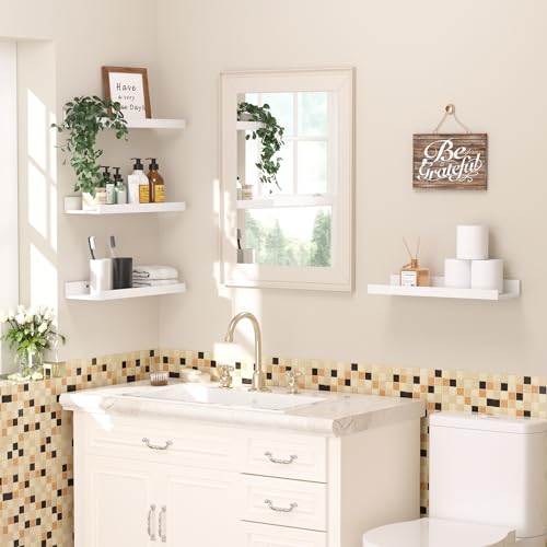 Floating Shelves for Wall Decor and Storage (6 Count)
