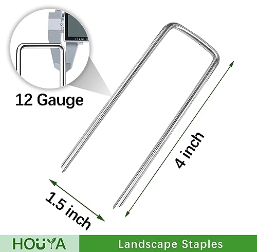 200 Pack Landscape Staples 4 Inch 12 Gauge Garden Stakes (250 Count)