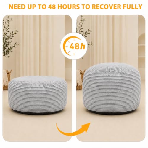 Round Stuffed Pouf Ottoman