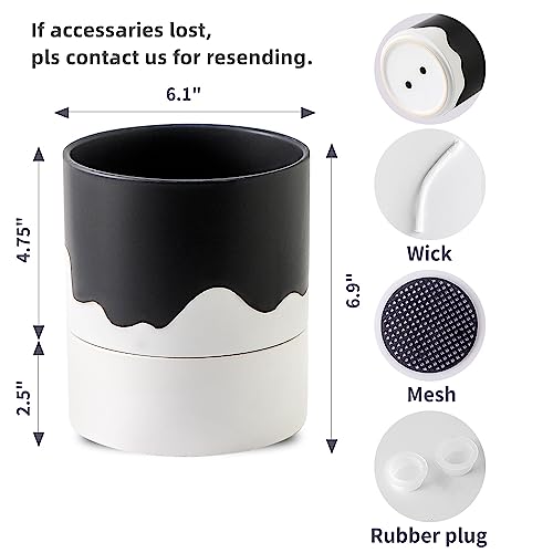 Ceramic Self Watering Plant Pot for Indoor Plants