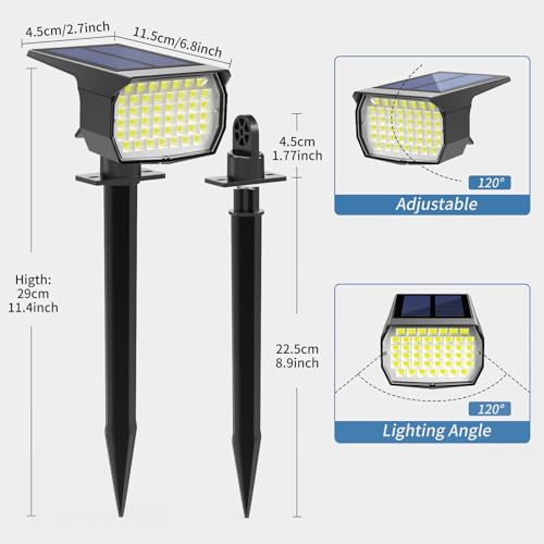 Solar Spot Lights Outdoor Landscape Spotlights 12 Pack Cool White (12 Count)