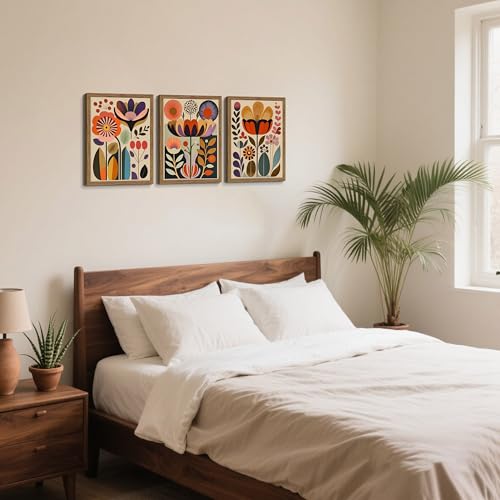 Framed Colorful Floral Wall Art Set of 3 (3 Count)