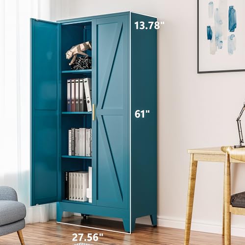 61" Tall Farmhouse Metal Pantry Cabinet