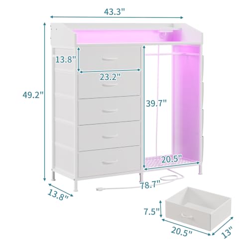 Dresser with Hanging Rack