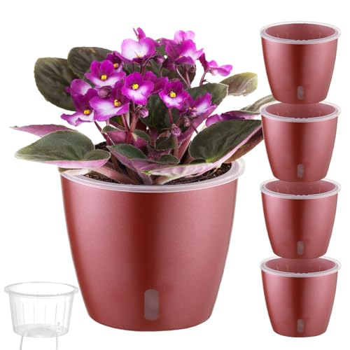 Self Watering Pots for Indoor Plants (4 Count)