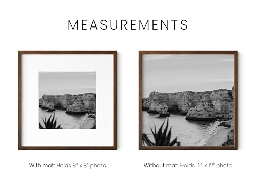 Set of 15 Walnut Wood 12x12 Square Picture Frames