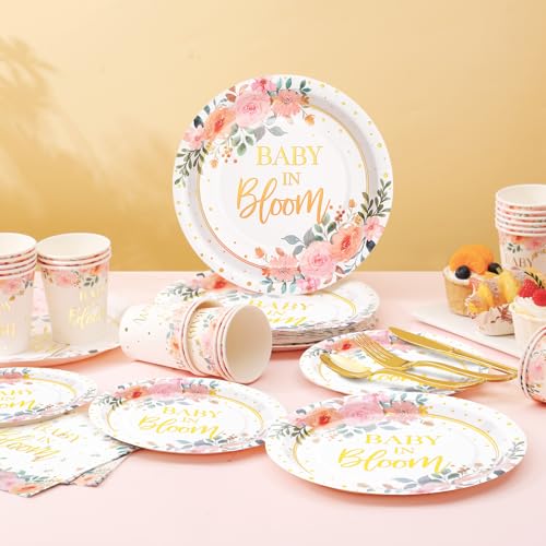 169 Pcs Baby in Bloom Baby Shower Decorations for Girl (169 Count)