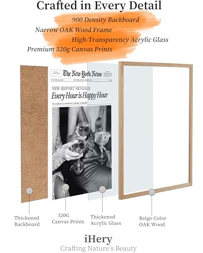 16x20in Every Hour Is Happy Hour Framed Newspaper Wall Art