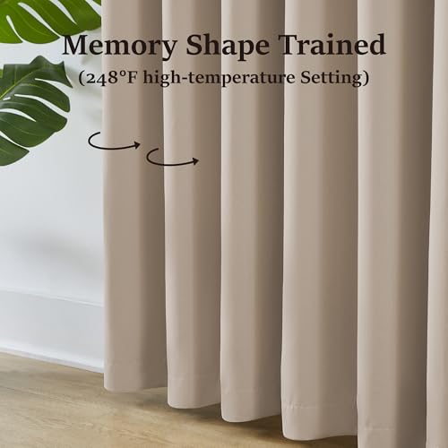 Khaki Pinch Pleated Blackout Curtains 63 Inches Long (2 Count)
