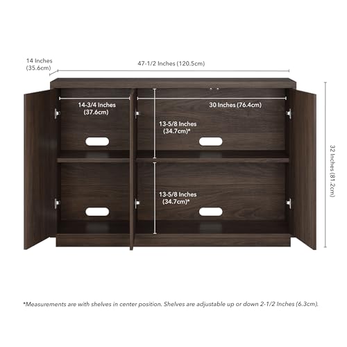 48" Fluted Modern Sideboard Buffet Cabinet
