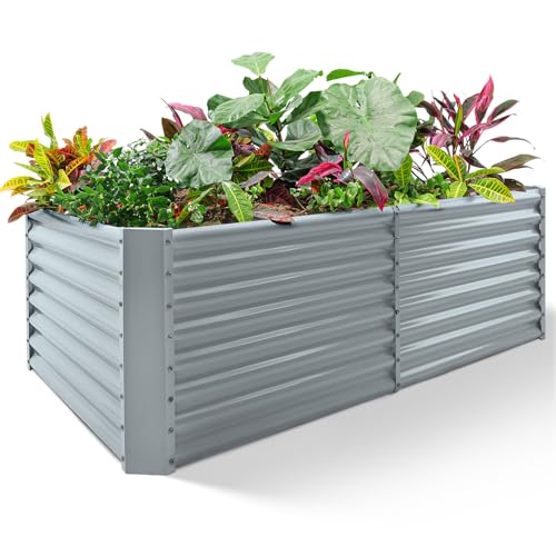 8×4×2ft Galvanized Raised Garden Bed