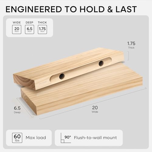 20 Inch Floating Shelves (4 Count)