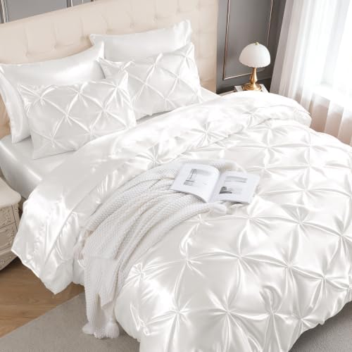 Satin Queen Comforter Set Ivory