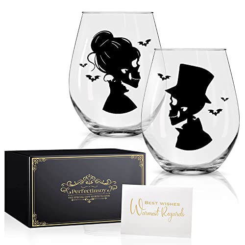Skull Wine Glass 2 Piece with Gift Box