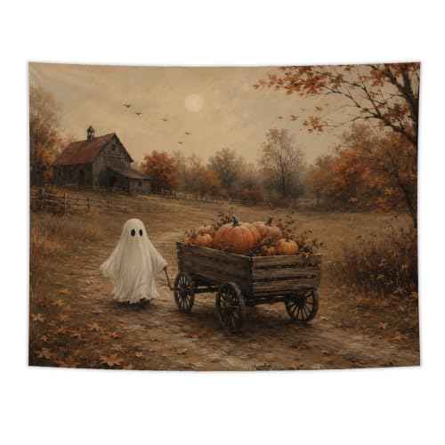 Halloween Ghost Fall Pumpkin Tapestry 50x60 Inches