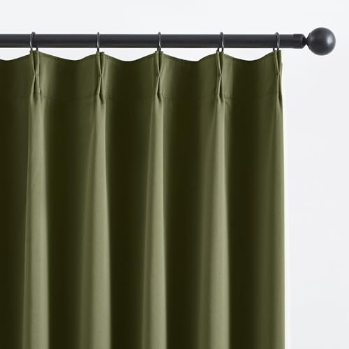 Olive Green Curtains 84 Inch Length 2 Panels Set