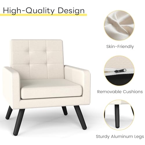 Mid Century Modern Accent Chair for Living Room