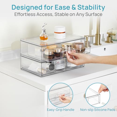 Clear Stackable Storage Drawers (4 Count)