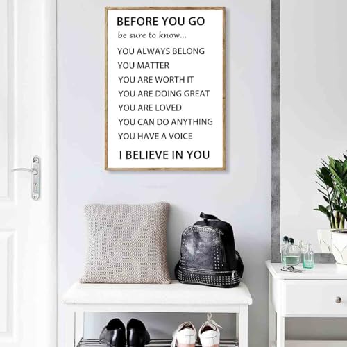 Before You Go Wall Art Positive Affirmations Canvas Wall Art Motivational Picture Inspirational Print Therapy Posters Modern Motivational Living Room Decor 16x24inch No Frame