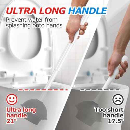 2Pack 2 in 1 Toilet Brush and Plunger Set (2 Count)